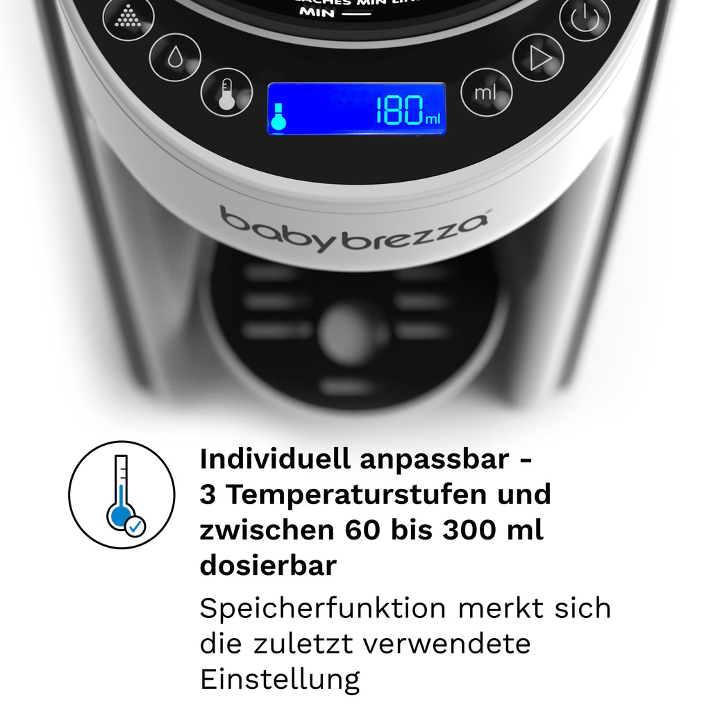 Automatischer Flaschenzubereiter Formula Pro Advanced für Milchpulver und Wasser 3 Temperaturen 60–300 ml LCD-Display Weiß Schwarz