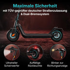 E-Scooter X900010-99 klappbar 450W Motor 50 km Reichweite 10,5 Zoll Luftreifen mit Blinker