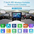 Motorrad Bildschirm W702 Pro 7 Zoll mit kabellosem CarPlay Android Auto Bluetooth Gegensprechfunktion und IP-Schutz