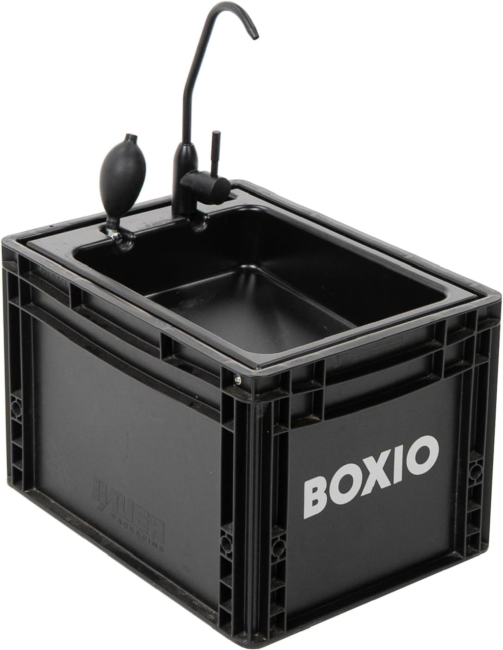 Camping Spülbecken mit Handpumpe mobil BOX-WAS-BL-10 40x30x28 cm Eurobox Format 5L Tanks
