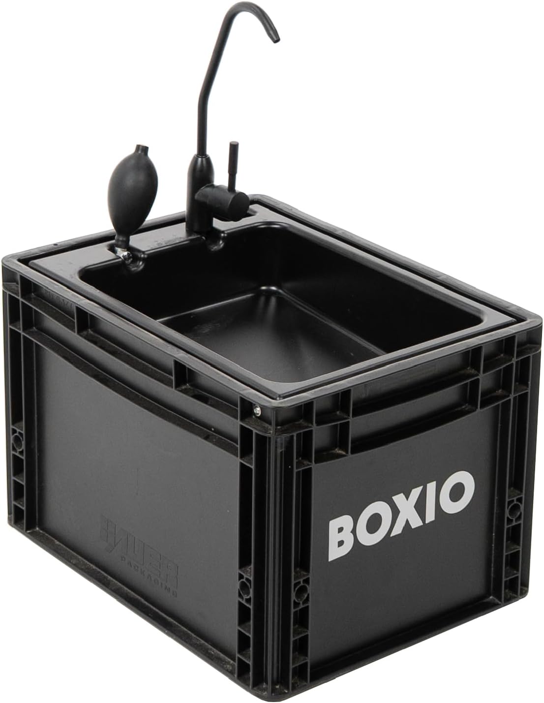 Camping Spülbecken mit Handpumpe mobil BOX-WAS-BL-10 40x30x28 cm Eurobox Format 5L Tanks