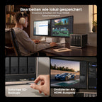 4-Bay NAS DXP4800 GT mit AMD Ryzen R2514 8GB DDR4 Dual 10GbE 4K HDMI 2x M.2 NVMe und U.2 Steckplätzen