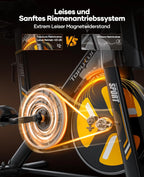 Heimtrainer Fahrrad TEB5 mit 32-stufigem Magnetwiderstand LED-Touchmonitor App-Anbindung Herzfrequenzmessung 150 kg