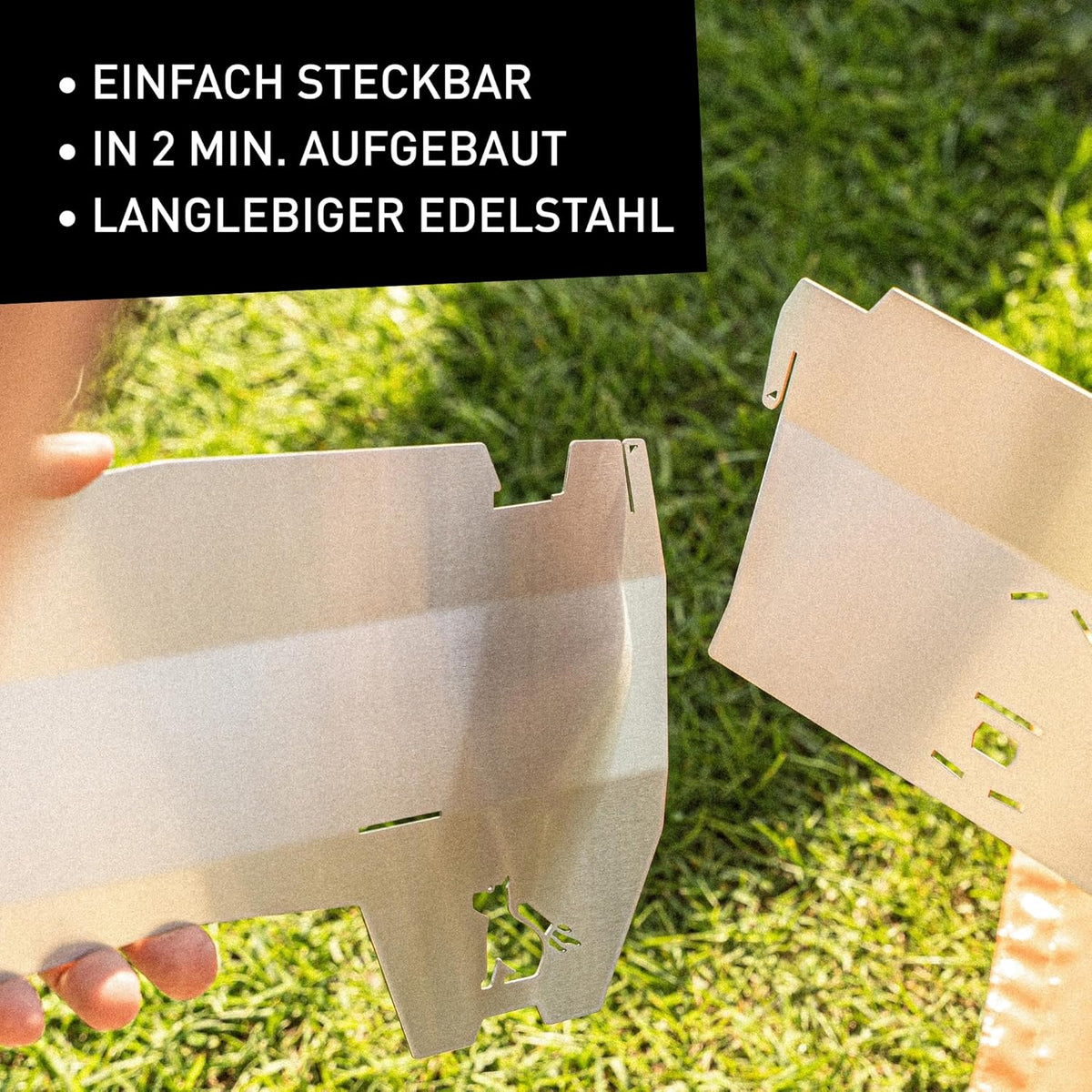 Faltbarer Camping Gasgrill 2.0 aus Edelstahl für Gaskartuschen mit Tragetasche 3,3 kg