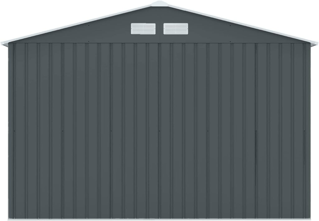 Metall Gerätehaus S200 XXL 277x191x192 cm Gartenhaus Geräteschuppen Satteldach Anthrazit Outdoor