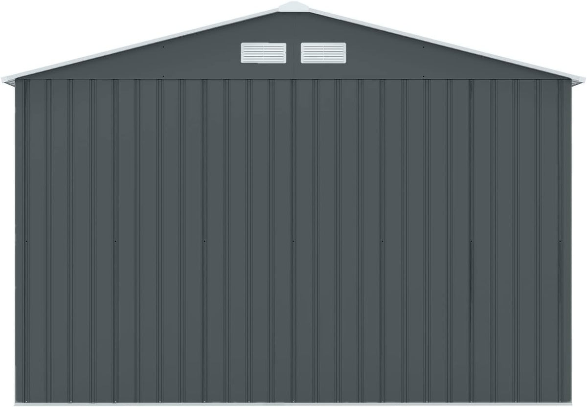 Metall Gerätehaus S200 XXL 277x191x192 cm Gartenhaus Geräteschuppen Satteldach Anthrazit Outdoor
