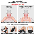 Nackenmassagegerät Shiatsu mit Wärme und Vibration NM089 4D Massageköpfe Kabelgebunden Schulter Rücken Beine Massagegerät