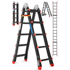 Aluminium Mehrzweckleiter 6in1 20 Sprossen 520 cm ausziehbar Klappleiter Gelenkleiter Anlegeleiter 150 kg belastbar