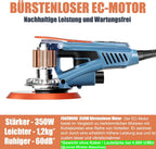 Exzenterschleifer 150 mm 350 W 5 mm Hub 7-stufige Drehzahlregelung bürstenlos mit Koffer und Zubehör Schleifmaschine