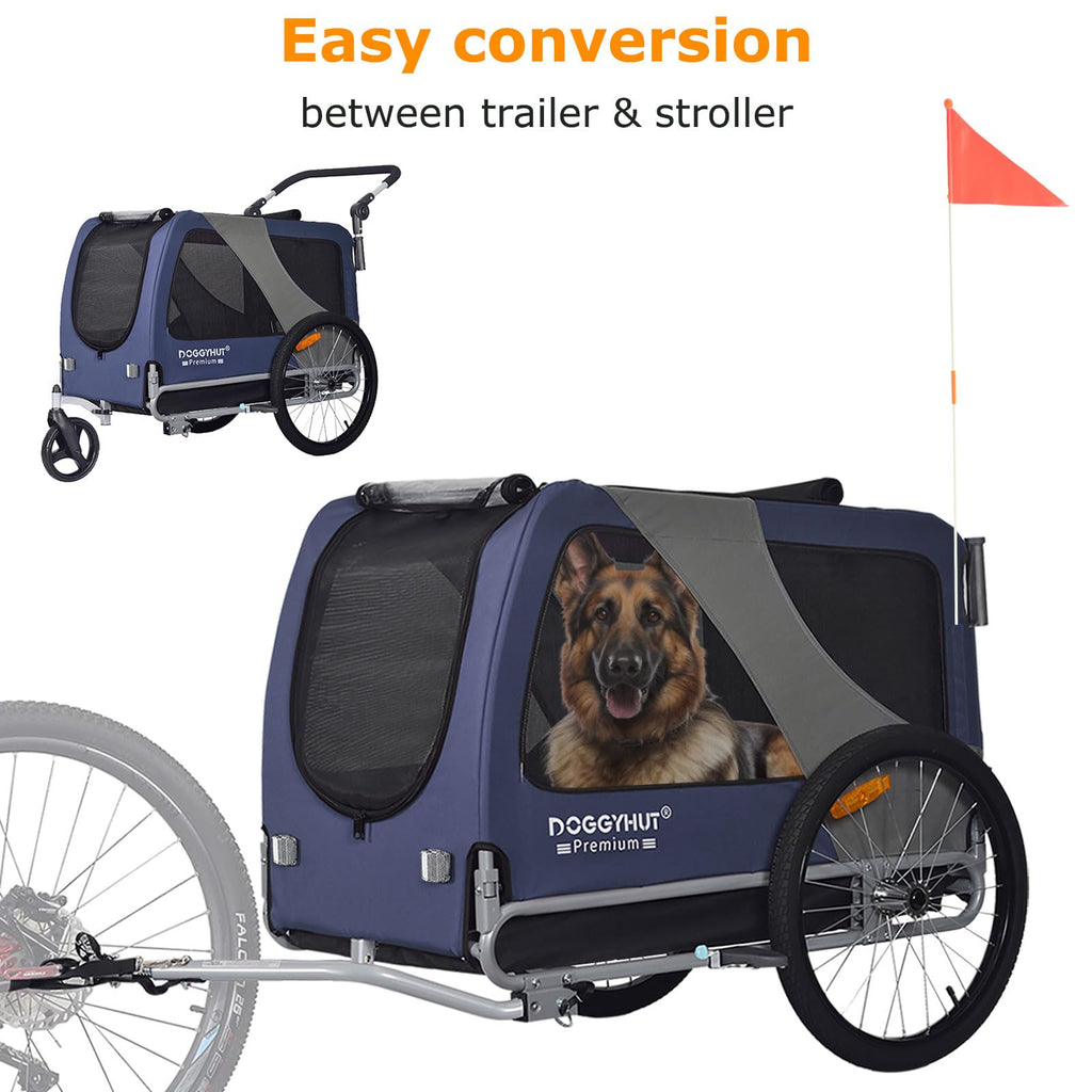 Hundefahrradanhänger 80106 2 in 1 Fahrradanhänger Jogger für Hunde bis 45 kg mit verstärktem Boden und Sicherheitsleine