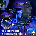 Gamingstuhl aus Stoff mit Fußstütze 4D Armlehnen Memory Foam Kissen und 150 kg Belastbarkeit