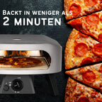 Pizzaofen Gas 13 Zoll 6 kW 50 mbar Modell 90860 mit Regulator und Pizzastein 50 x 50 x 29,5 cm
