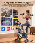 Heimtrainer Fahrrad TEB5 mit 32-stufigem Magnetwiderstand LED-Touchmonitor App-Anbindung Herzfrequenzmessung 150 kg