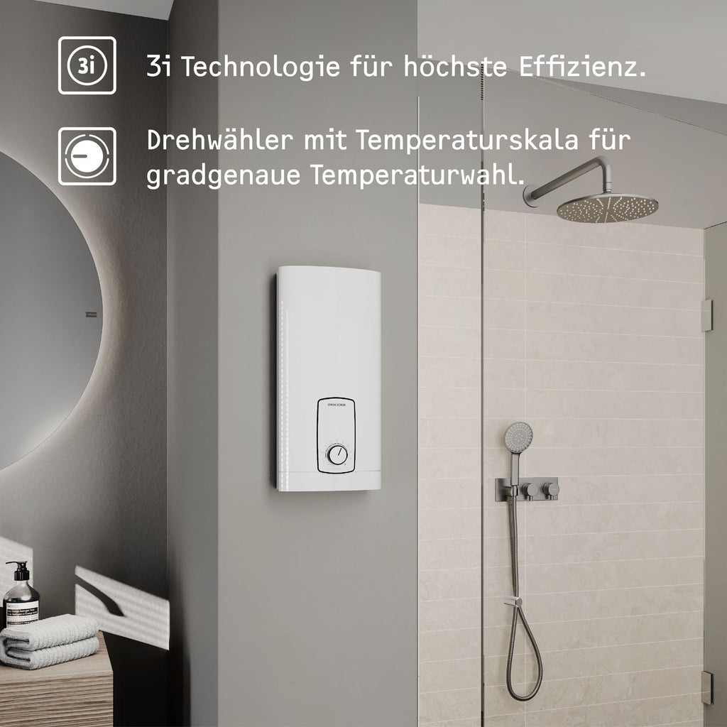 Elektronischer Durchlauferhitzer DHB 18/21/24 ST Trend 24 kW 400 V 10,7 l/min 3i Technologie 55°C