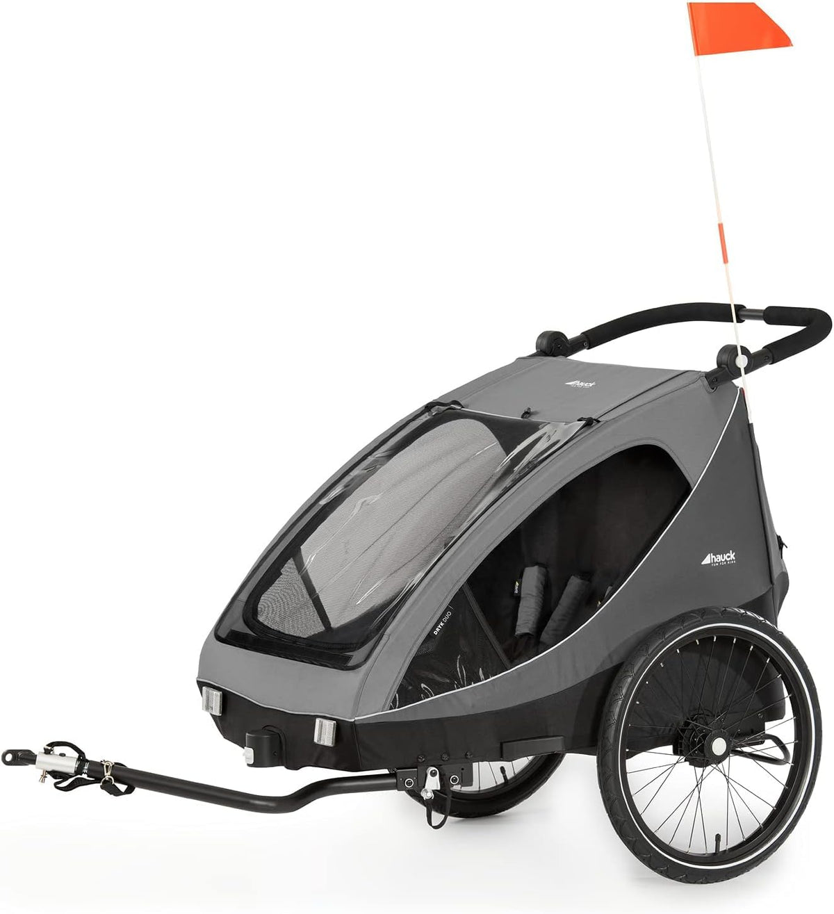 2in1 Fahrradanhänger Kinderwagen für 2 Kinder Dryk Duo bis 22 kg 120 cm faltbar für Zwillinge und Geschwister