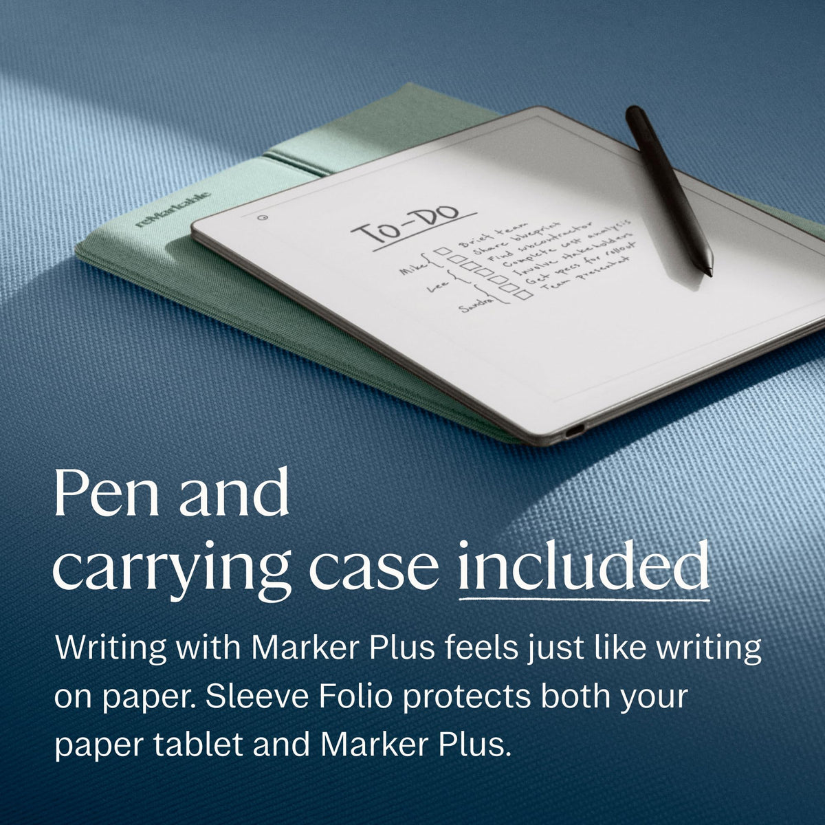 Papier-Tablet Paper Pure 10,3 Zoll E-Ink Schwarz-Weiß-Display WLAN mit Marker Plus und Sleeve Folio