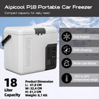 Tragbare Kompressor Kühlbox 18L 12V Mini Kühlschrank mit Gefrierfunktion -20°C Modell P18 für Auto Lkw Boot RV