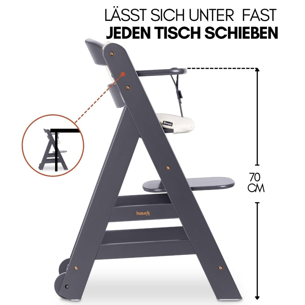 Babyhochstuhl Beta+ Newborn Set Deluxe mit Bouncer Essbrett und Sitzpolster aus Buchenholz bis 90 kg