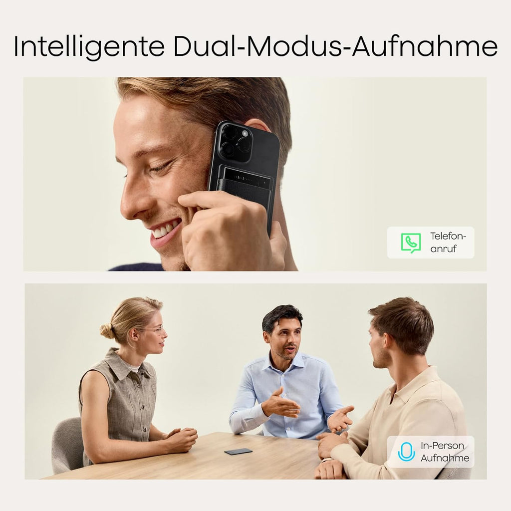 KI Diktiergerät Note Pro Sprachrekorder mit Transkription und Zusammenfassung 64GB Bluetooth 50h Aufnahmezeit