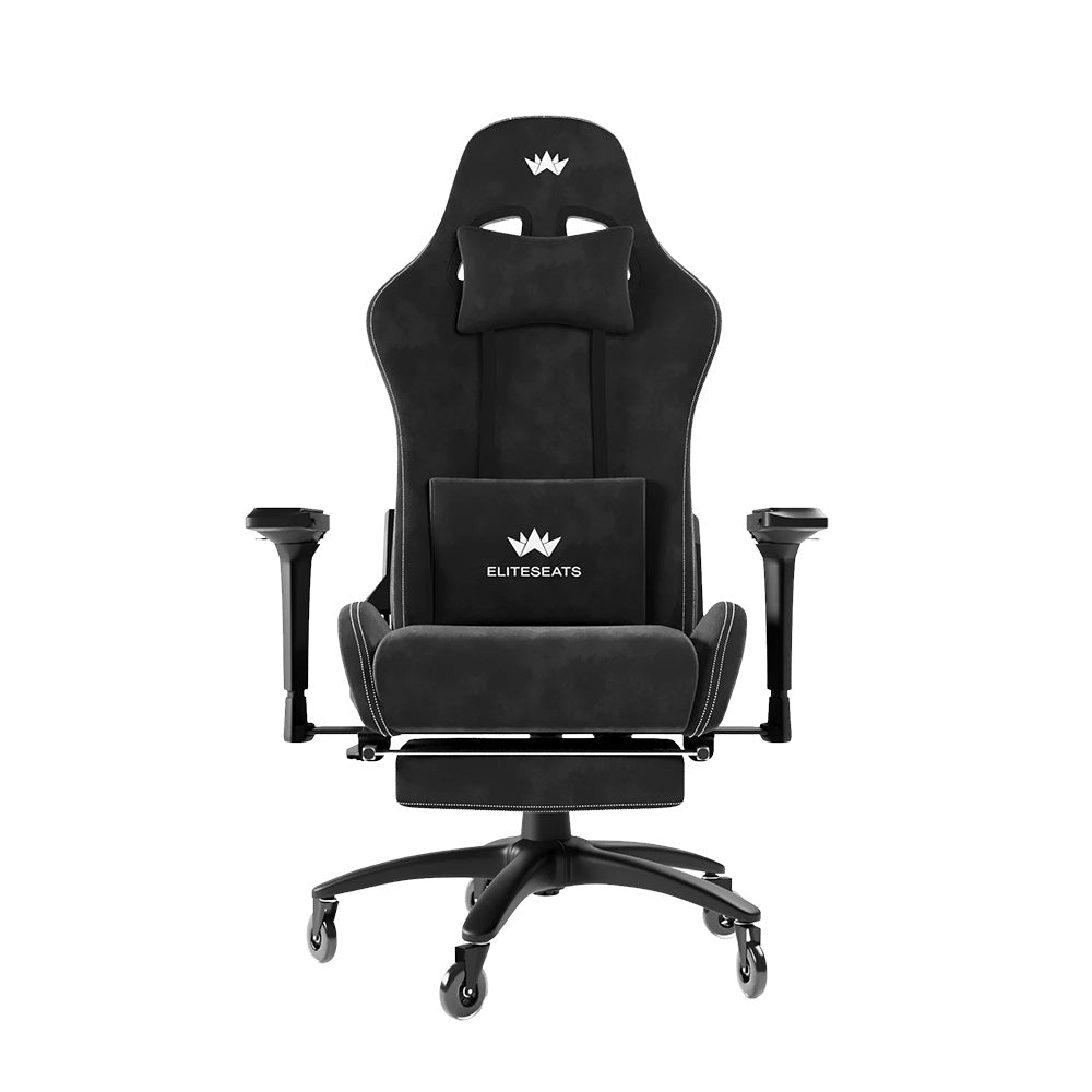 Gamingstuhl aus Stoff mit Fußstütze 4D Armlehnen Memory Foam Kissen und 150 kg Belastbarkeit