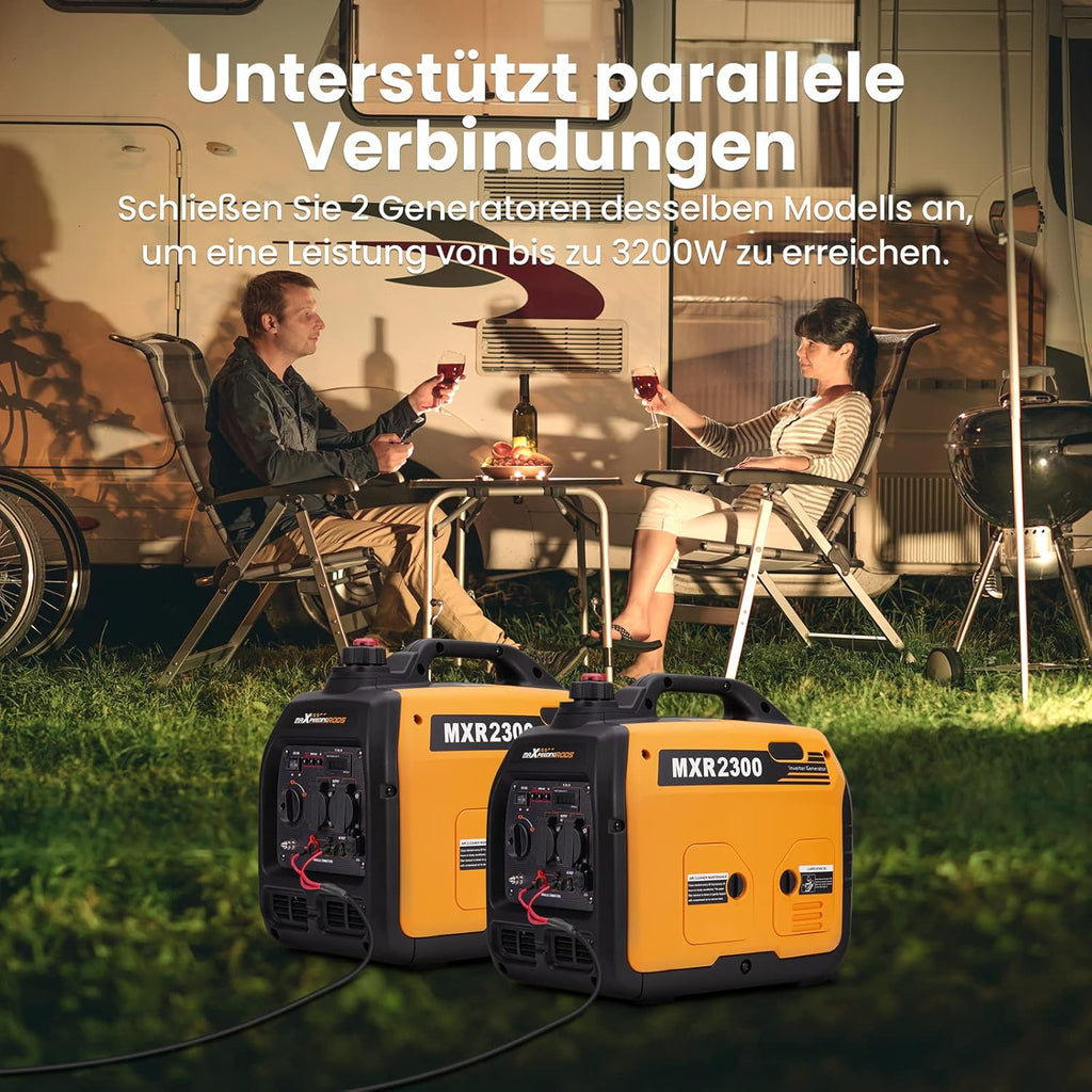 Inverter Stromerzeuger 2300W MXR2300 Benzin 4-Takt 230V USB tragbar leiser Generator Camping Wohnmobil Notstrom