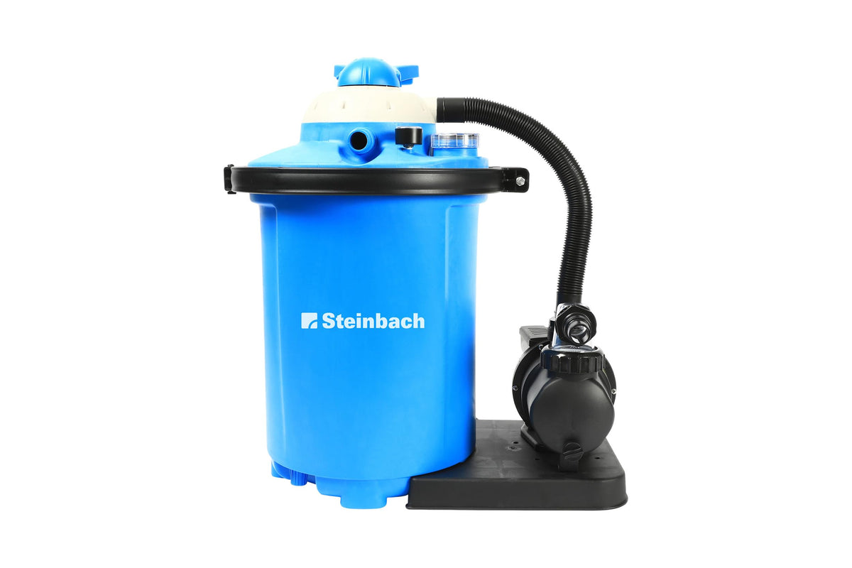Filteranlage Comfort 75 7800 l/h für Pools bis 40000 l mit selbstsaugender Pumpe Vorfilter und Manometer 32/38 mm
