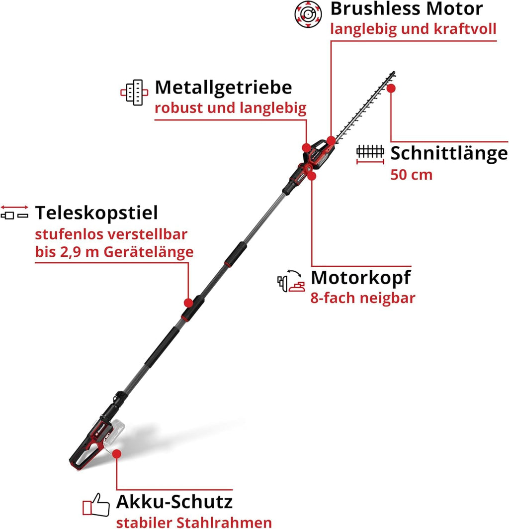 Akku-Teleskop-Heckenschere GP-HH 18/50 Li T BL-Solo 3410972 18 V 50 cm Schnittlänge 25 mm Zahnabstand Brushless ohne Akku