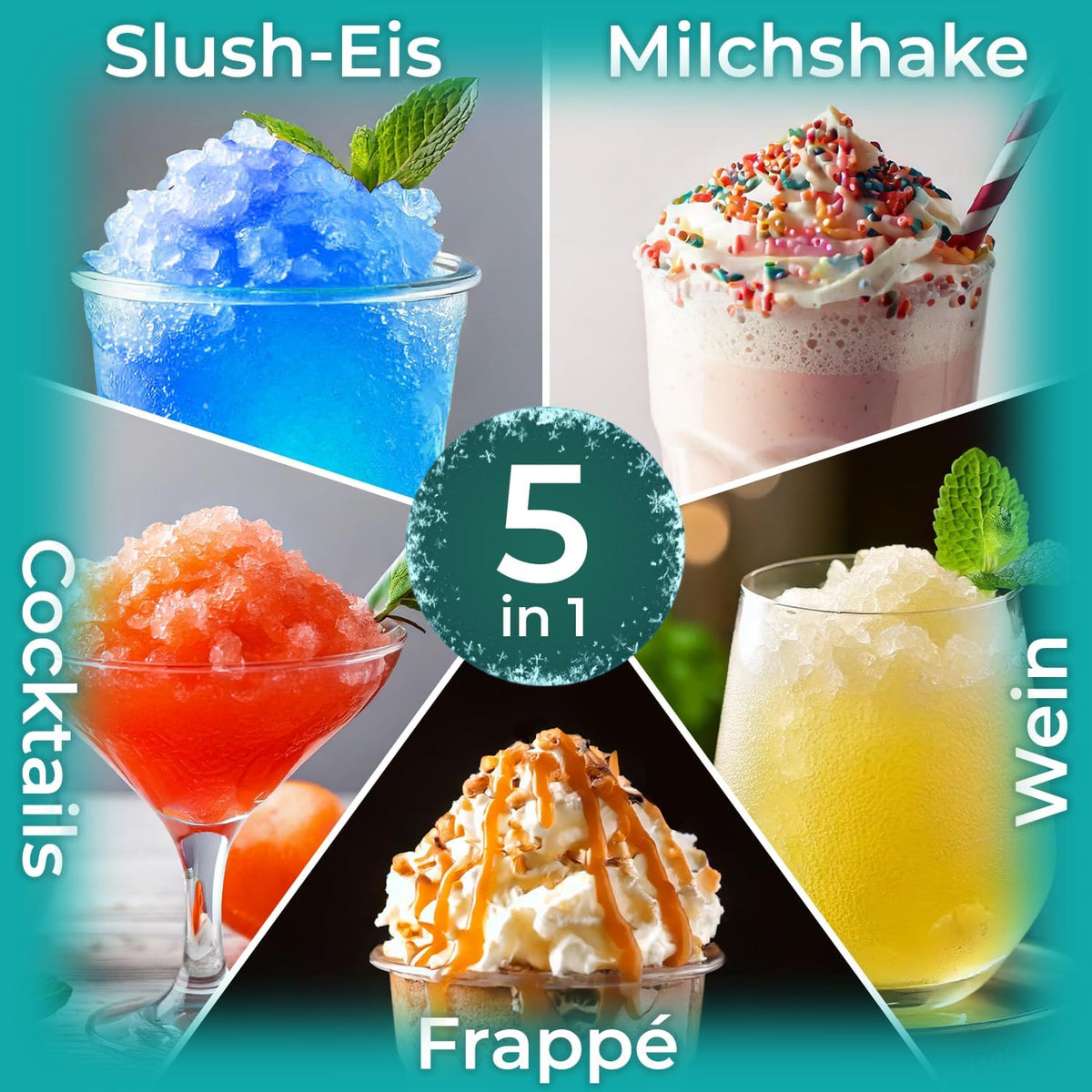 Slush Maschine 2 L mit 5 Programmen automatischer Reinigung Touch-Steuerung und Zubereitung ohne Eis