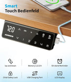Elektrisches höhenverstellbares Tischgestell T2 Pro Plus Dualmotor 3-stufig 62-125cm 160kg Schwarz Stahl USB