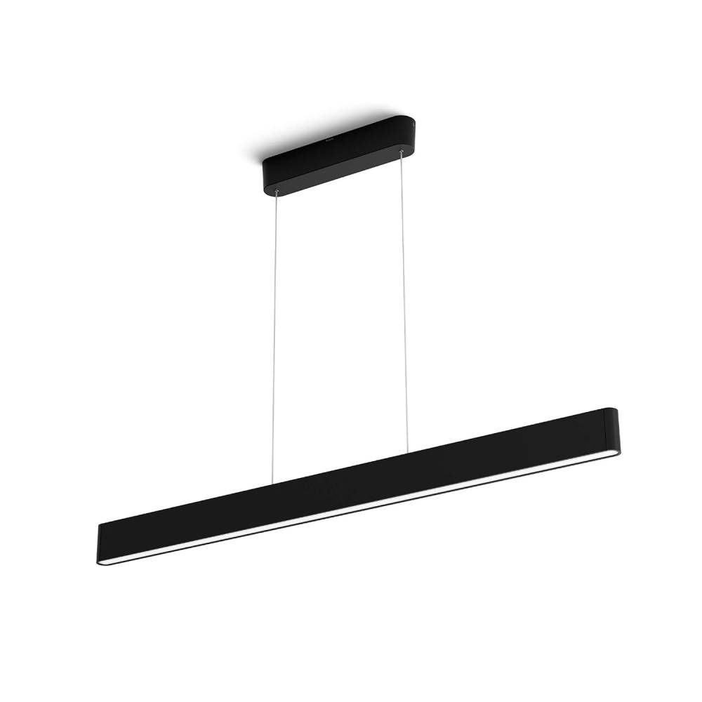 LED Pendelleuchte Ensis 5500 lm 79 W dimmbar mit 16 Mio. Farben App- und Sprachsteuerung Schwarz