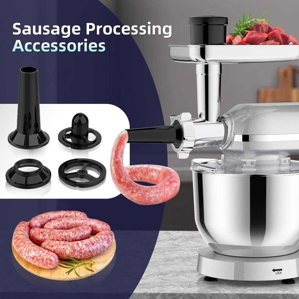 3 in 1 Küchenmaschine 2000W 5,5L Schüssel mit Fleischwolf und 1,5L Mixer 6 Geschwindigkeiten SM-1518BM