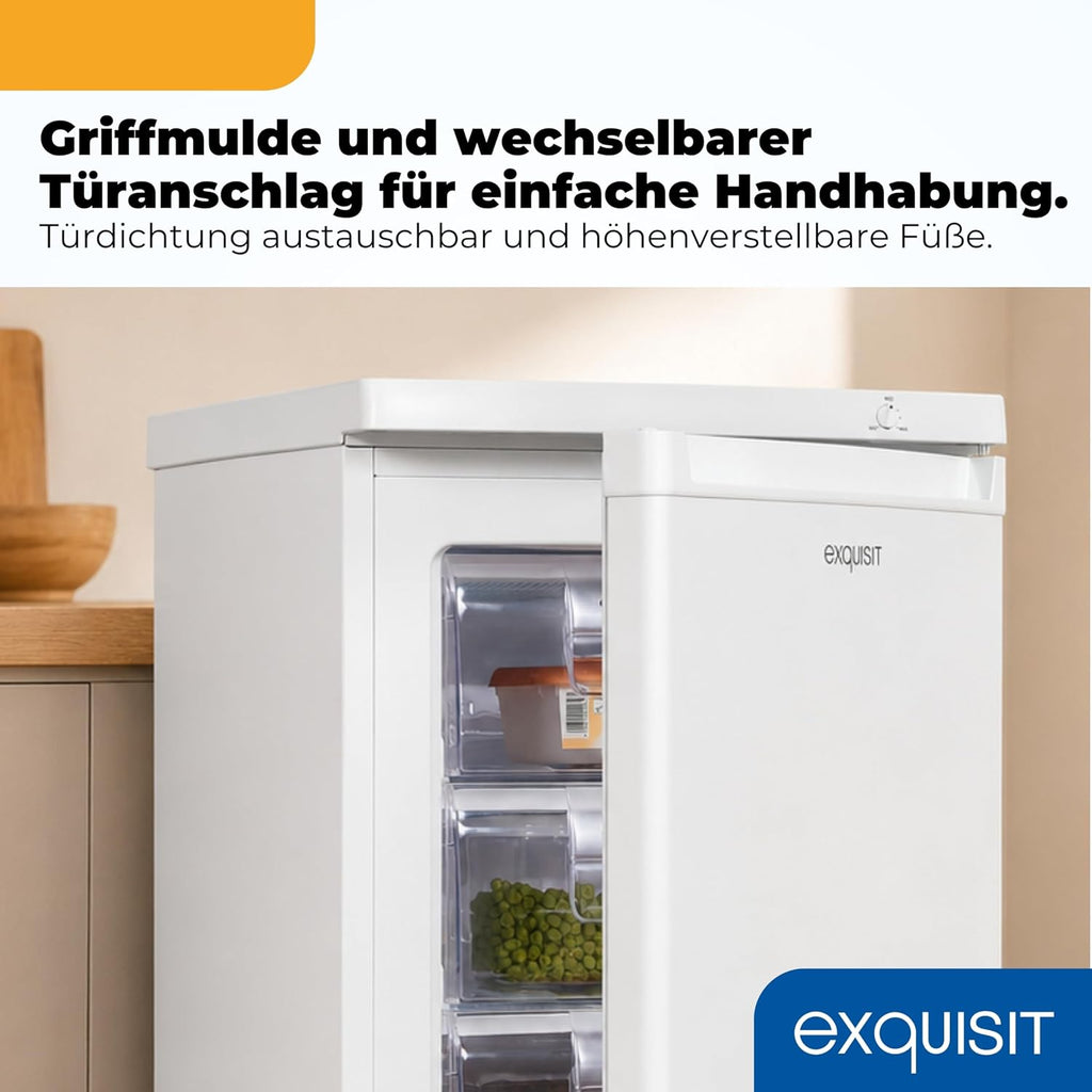 Gefrierschrank GS512-040E 91L 4 Sterne 40dB E Energieklasse 4 Schubladen manuelle Temperatur Weiß freistehend
