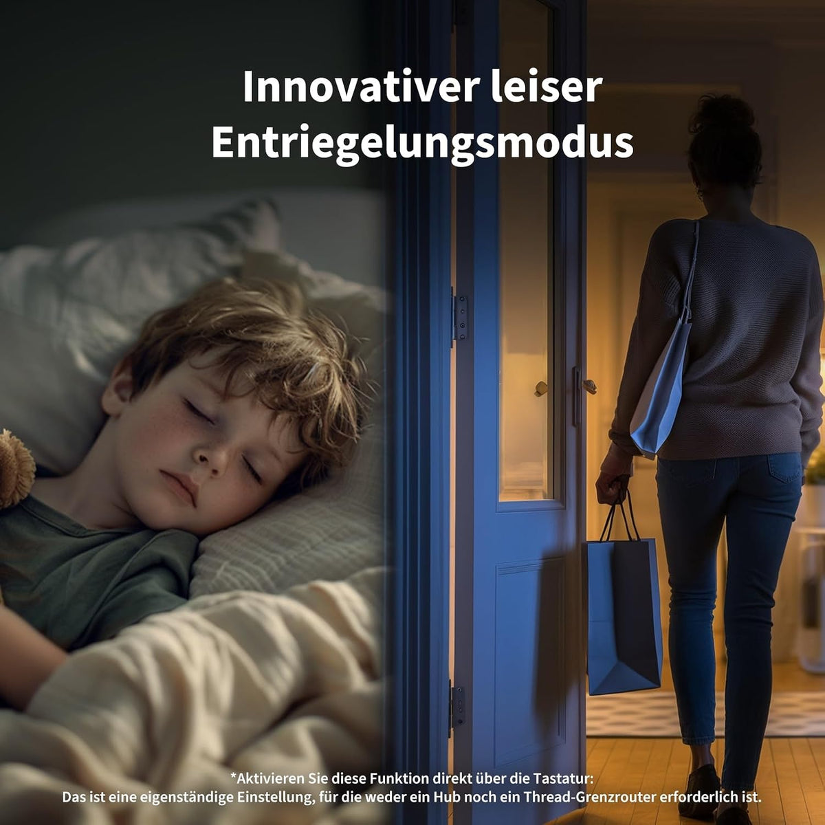Smart Türschloss U200 mit Fingerabdruck Keypad Matter over Thread und Home Key Kompatibilität Schwarz