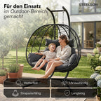 Hängesessel für 2 Personen P-SS-0063-18-01 XXL Hängestuhl mit Gestell und Sitzpolster höhenverstellbar faltbar bis 220 kg