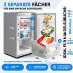 Mini Gefrierschrank 73L 4 Sterne GS-75.2-C freistehend 41 dB Energieklasse C 3 Fächer wechselbarer Türanschlag Silber