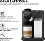 Kapsel Kaffeemaschine Gran Lattissima EN640.B mit Milchsystem 19 Bar 1 Liter 9 Getränkeprogramme Schwarz