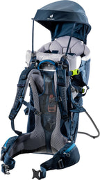 Kindertrage Kid Comfort mit verstellbarer Rückenlänge und Kindersitz Sonnendach VariFlex Hüftflossen bis 22 kg Blau