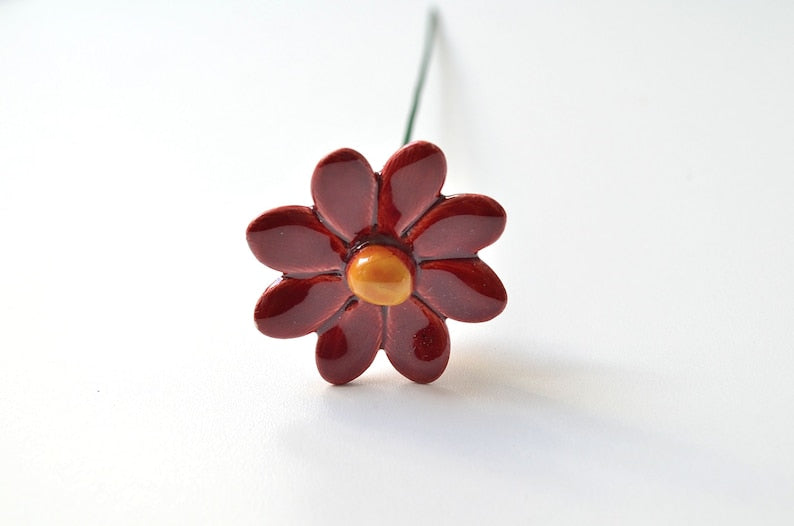 Keramik Gänseblümchen Blume Wohnkultur, 4 cm Durchmesser, 20 cm Stiel, 8 Farben