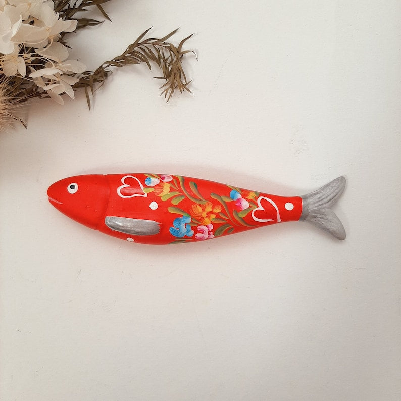 Keramiksardinen Hängesardine Handbemalt 14cm