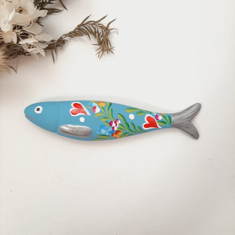 Keramiksardinen Hängesardine Handbemalt 14cm