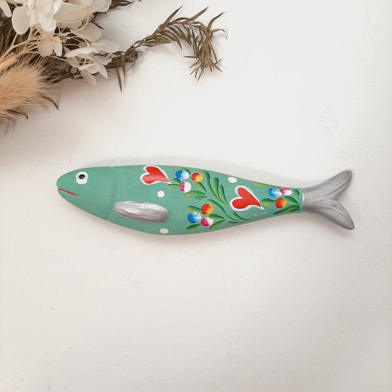 Keramiksardinen Hängesardine Handbemalt 14cm