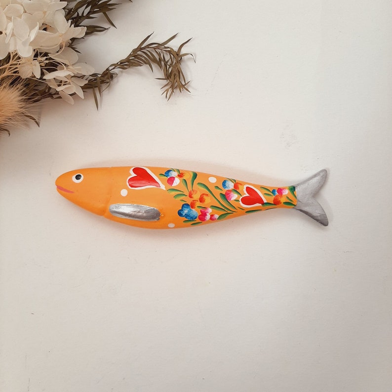Keramiksardinen Hängesardine Handbemalt 14cm