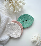 9x7 cm ovale Keramik Seifenschale mit Ablauflöchern