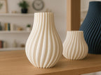 Modernes, gewelltes Keramik-Vase, nordischer Stil, dekoratives Wohnaccessoire