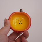 Handgefertigte Keramik-Ringschale Apfelform 5 cm - Kleine Schmuckschale Schreibtischdekoration