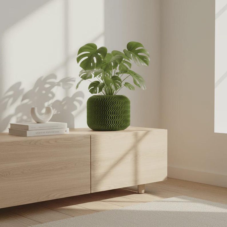 Moderner Blumentopf XXL - Geometrischer Pflanztopf aus PLA, Minimalistisches Design für Innen, 10-25cm