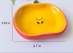 Kawaii Handbemalte Apfel Keramik Ring Schale, Schreibtisch Dekor Schmuck Halter, 9 cm