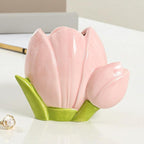 Keramik Tulip Make-up Pinsel Halter, Blumen Stiftetopf für Schreibtisch, Floral Bleistift Organizer
