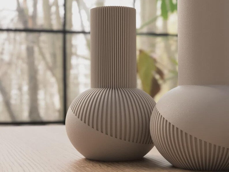 Gerippte minimalistische Vase Japandi Dekor 176-320mm