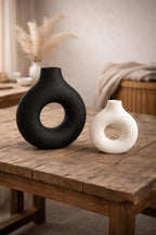 Donutvase XXL – Trockenblumen Vase im Skandi Stil, Minimalistische Deko Vase, 3 Größen, 3D Druck